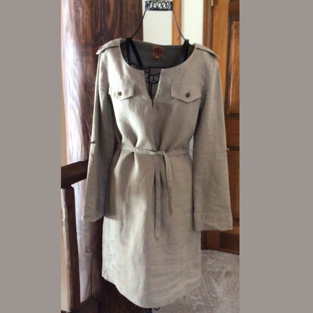 Tory Burch 100% Linen Shirt Dress, Size 0